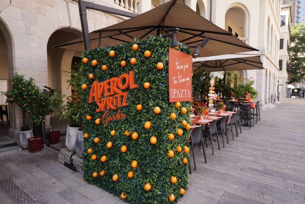 PAZTA debuts its Aperol Spritz Garden at Tai Kwun