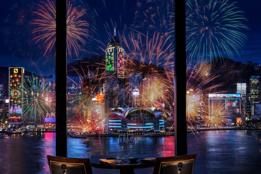 best New Year's Eve menus parties Hong Kong aqua